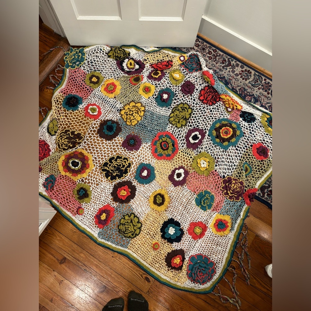 Crochet Throw- Anthropologie- 50x60 inches